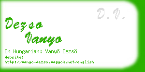 dezso vanyo business card